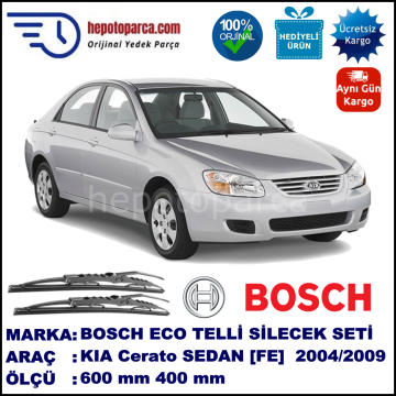 KIA Cerato  [FE] 03.04-11.09 600 / 400 mm. BOSCH ECO Telli Silecek 2'li Takım