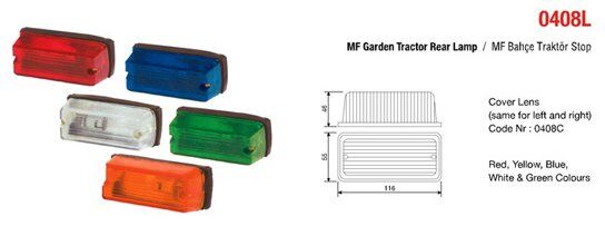 MF BAHÇE TİPİ STOP LAMBA CAMI - KIRMIZI MASSEY FERGUSON
