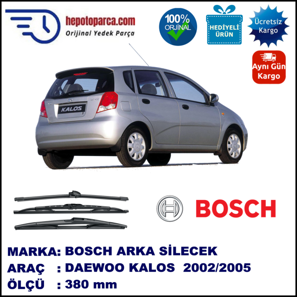 DAEWOO Kalos Hatchback [KLAS] 380 mm 09.2002-01.2005 BOSCH Arka Silecek