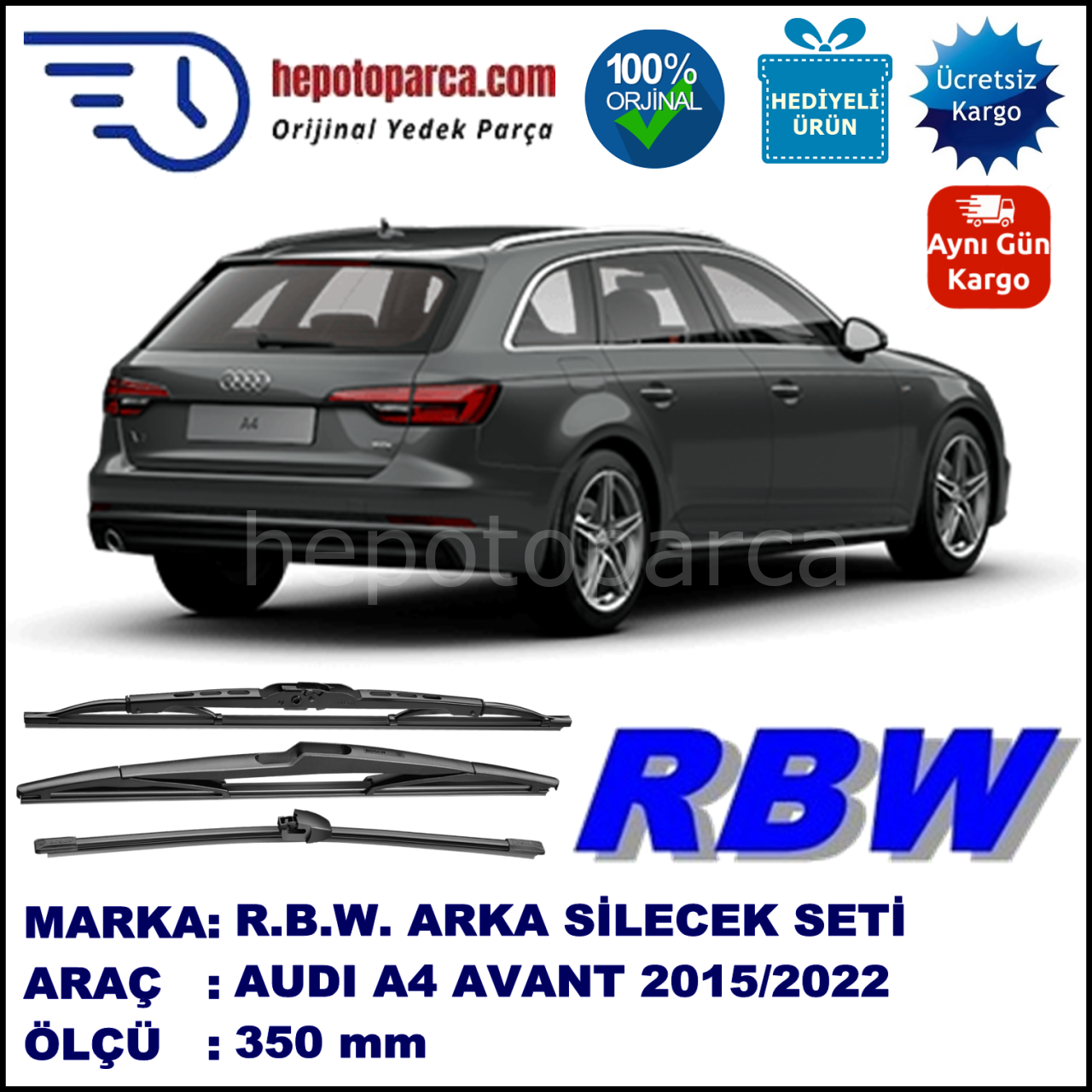 AUDI A4 AVANT MUZ ARKA SİLECEK RBW ARACA ÖZEL (2015→)