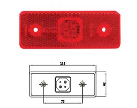 3070-M002Y20A LED ARKA POZİSYON LAMBA 24V KABLOLU (KIRMIZI LENS)
