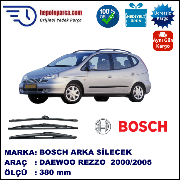DAEWOO Rezzo [KLAU] 380 mm 09.2000-01.2005 BOSCH Arka Silecek