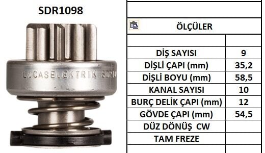 SDR1098  MARS DISLISI-9DIS  NISSAN DATSUN TRA DE,VANETTE 1173 9003336290 10111730 52827