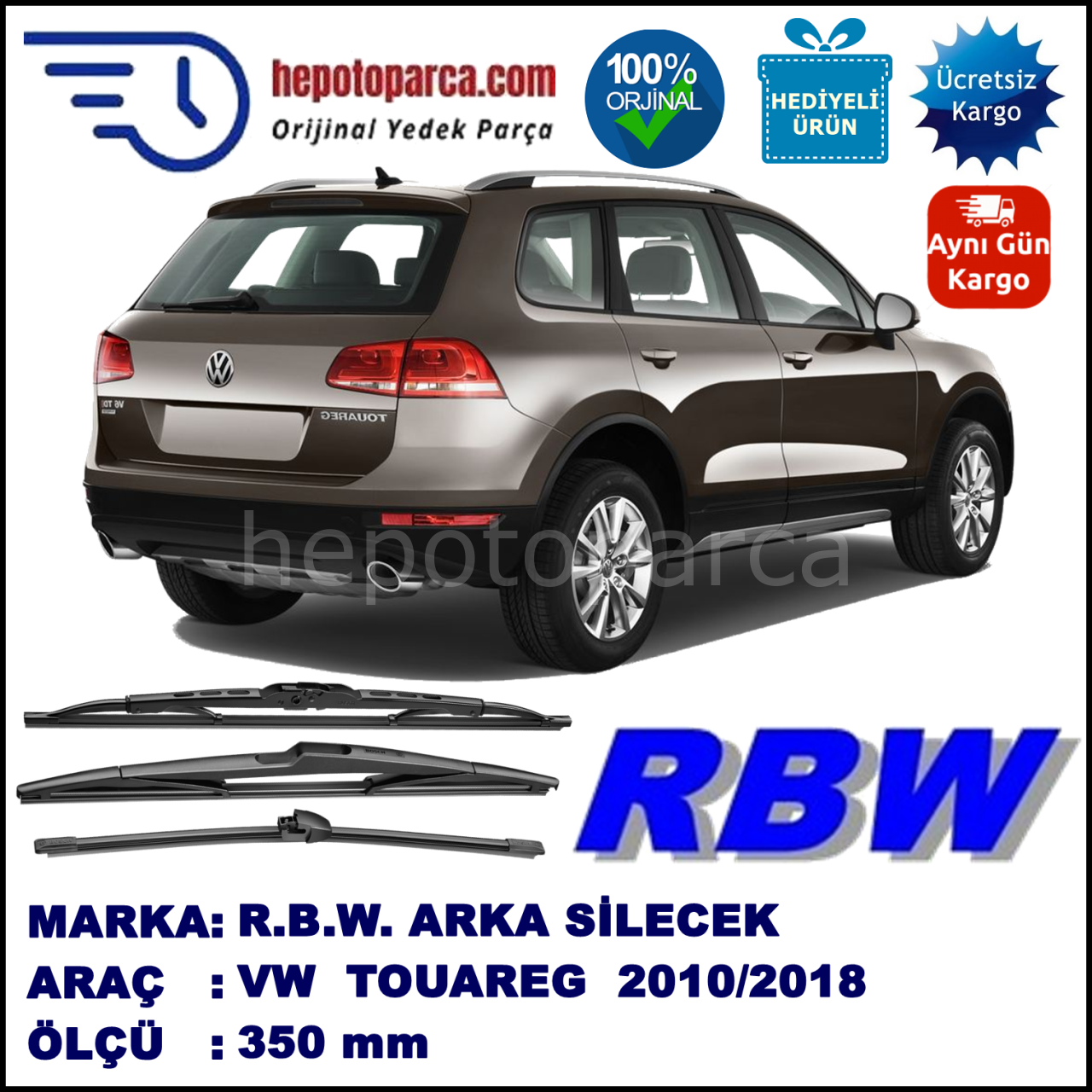 VOLKSWAGEN TOUAREG MUZ ARKA SİLECEK RBW ARACA ÖZEL (2010-2018)