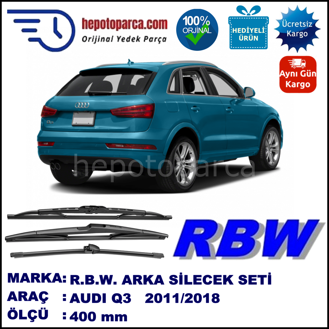 AUDI Q3 MUZ ARKA SİLECEK RBW ARACA ÖZEL (2011-2018)