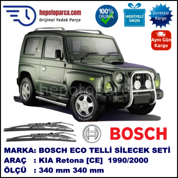 KIA Retona [CE] 04.98-12.00 340 / 340 mm. BOSCH ECO Telli Silecek 2'li Takım