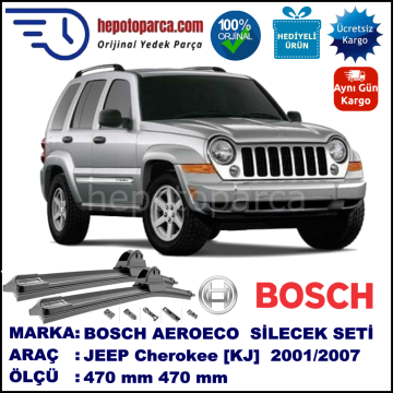 JEEP Cherokee [KJ] 03.2001-12.2007, 470 / 470 mm. BOSCH AEROECO Aparatlı Muz Silecek