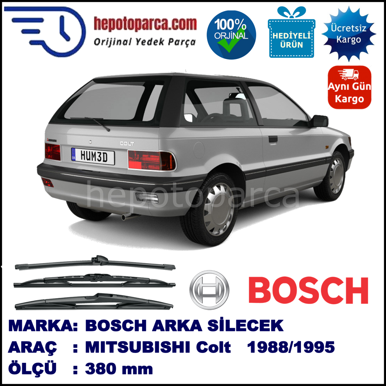 MITSUBISHI Colt [CA/CC; C5] 380 mm 04.1988-11.1995 BOSCH Arka Silecek