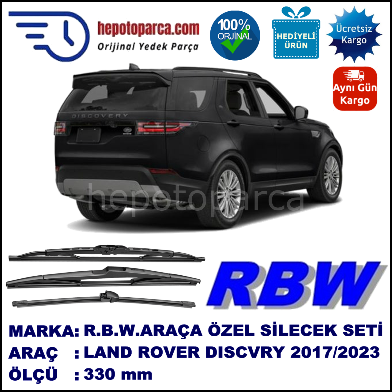 LAND ROVER DISCOVERY 5 MUZ ARKA SİLECEK RBW ARACA ÖZEL (2017→)