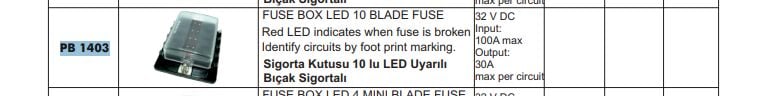 SİGORTA KUTUSU 10LU  LED UYARLI BIÇAK SİGORTA