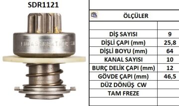 SDR1121  MARS DISLISI-9DIS MERCEDES 200,220,2 50,230,230S/SE115 KASA,300SEL AYLI DUZ FREZE