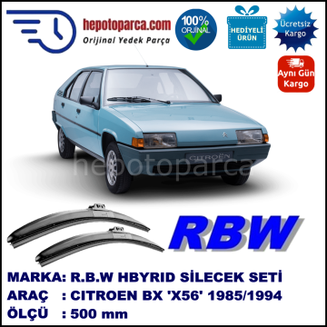 CITROEN BX [X56] 07.85-12.94 500 /  mm. RBW Hybrid Silecek. U Kanca Uyumlu Hibrit