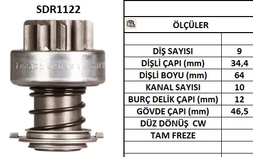 SDR1122  MARS DISLISI-9DIS MAGIRUS-PANCAR MOT OR-LOMBARDINI INCE FREZE TMB401 163 9001082401 10101630 53607