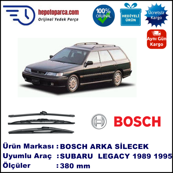 SUBARU Legacy [BC/BF/BJ] 380 mm 01.1989-08.1995 BOSCH Arka Silecek