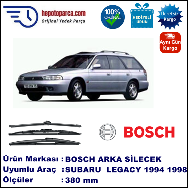 SUBARU Legacy Kombi [BD/BG] 380 mm 01.1994-08.1998 BOSCH Arka Silecek