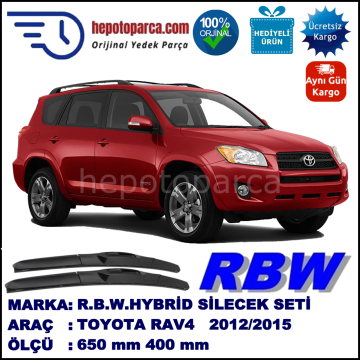 TOYOTA RAV4 [A4] 11.12-... 650 / 400 mm. RBW Hybrid Silecek Seti. U Kanca Uyumlu Hibrit