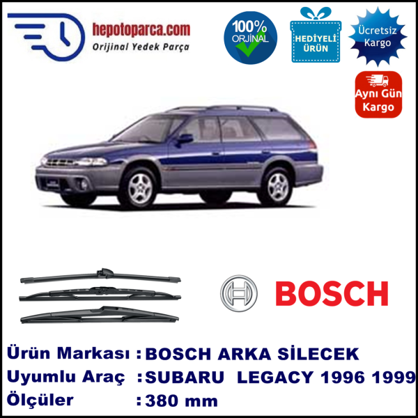 SUBARU Legacy Outback [BD/BG] 380 mm 06.1996-12.1999 BOSCH Arka Silecek