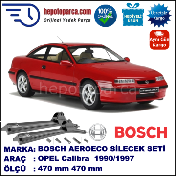 OPEL Calibra  06.1990-03.1997, 470 / 470 mm. BOSCH AEROECO Aparatlı Muz Silecek