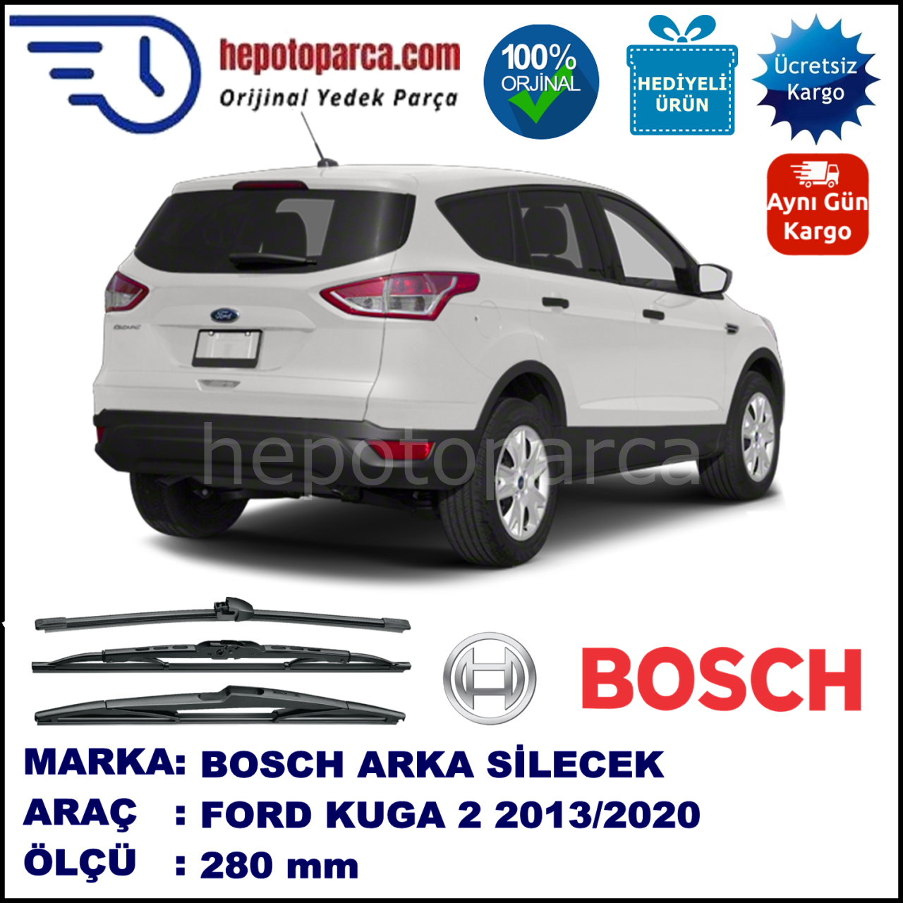 FORD KUGA 2 MUZ ARKA SİLECEK RBW ARACA ÖZEL (2013→)