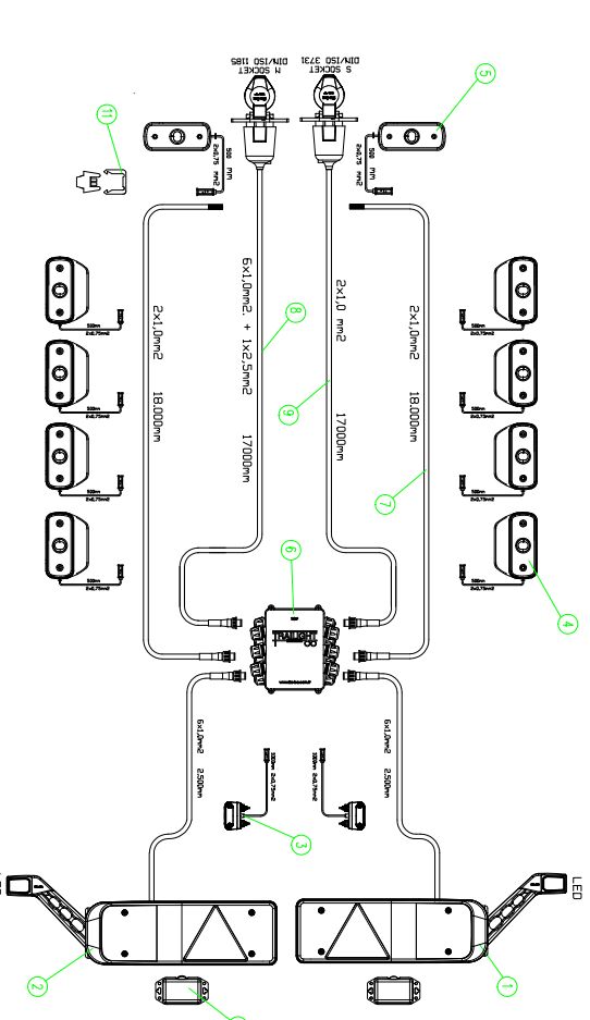 8518-K2T13B5P5-F KARYA (KARIA)T1355 TRAILIGHT SET