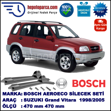 SUZUKI Grand Vitara  03.1998-09.2005, 470 / 470 mm. BOSCH AEROECO Aparatlı Muz Silecek
