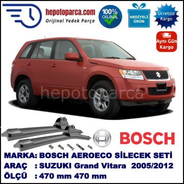 SUZUKI Grand Vitara [JT] 10.2005-..., 470 / 470 mm. BOSCH AEROECO Aparatlı Muz Silecek