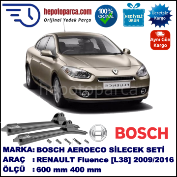 RENAULT Fluence [L38] 11.2009-..., 600 / 400 mm. BOSCH AEROECO Aparatlı Muz Silecek
