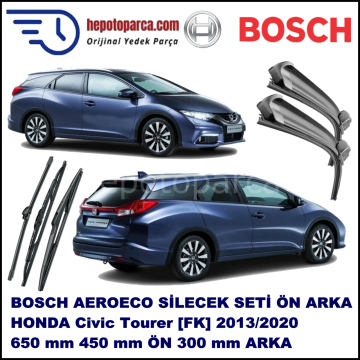 HONDA Civic Tourer [FK] 12,2013-,,, Bosch Aeroeco Ön ve Arka Silecek Takımı