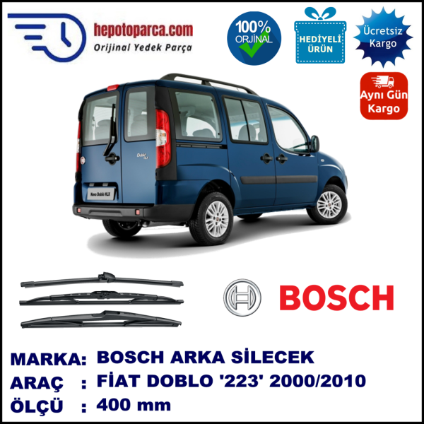 FIAT Doblo Cargo [223..] 400 mm 07.2000-12.2010 BOSCH Arka Silecek