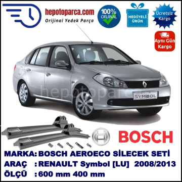 RENAULT Symbol [LU] 10.2008-..., 600 / 400 mm. BOSCH AEROECO Aparatlı Muz Silecek