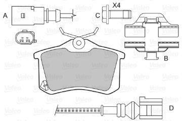598180 DİSK FREN BALATASI (ARKA) PEUGEOT 405(92) 1J0698451F