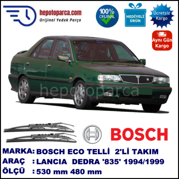 LANCIA Dedra Berlina [835] 10.94-10.99 530 / 480 mm. BOSCH ECO Telli Silecek 2'li Takım