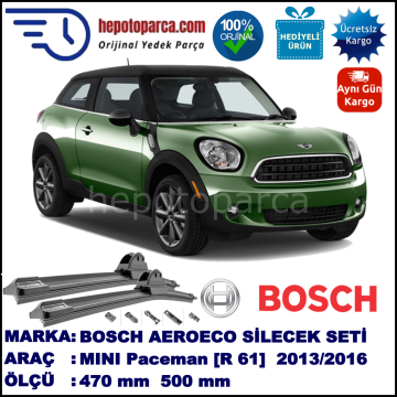MINI (BMW) Mini Paceman [R 61] 03.2013-..., 470 / 500 mm. BOSCH AEROECO Aparatlı Muz Silecek