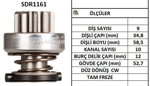 SDR1161  MARS DISLISI-9DIS TOYOTA HILUX 1562 1006209821 10115620 F000AL1281 F000AL2281