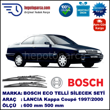 LANCIA Kappa Coupé [838] 04.97-06.00 600 / 500 mm. BOSCH ECO Telli Silecek 2'li Takım
