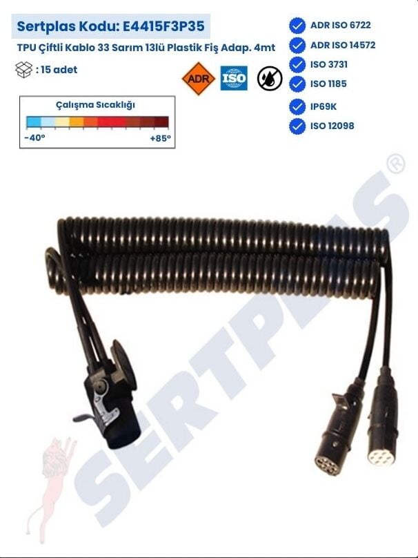 E4415F3P35 TPU Çiftli Kablo 33 Sarım 13lü Plastik