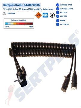 E4415F3P35 TPU Çiftli Kablo 33 Sarım 13lü Plastik