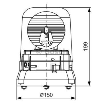Döner Tepe Lambası - RKLE 200RKLE 200 B1 24V Kırmı