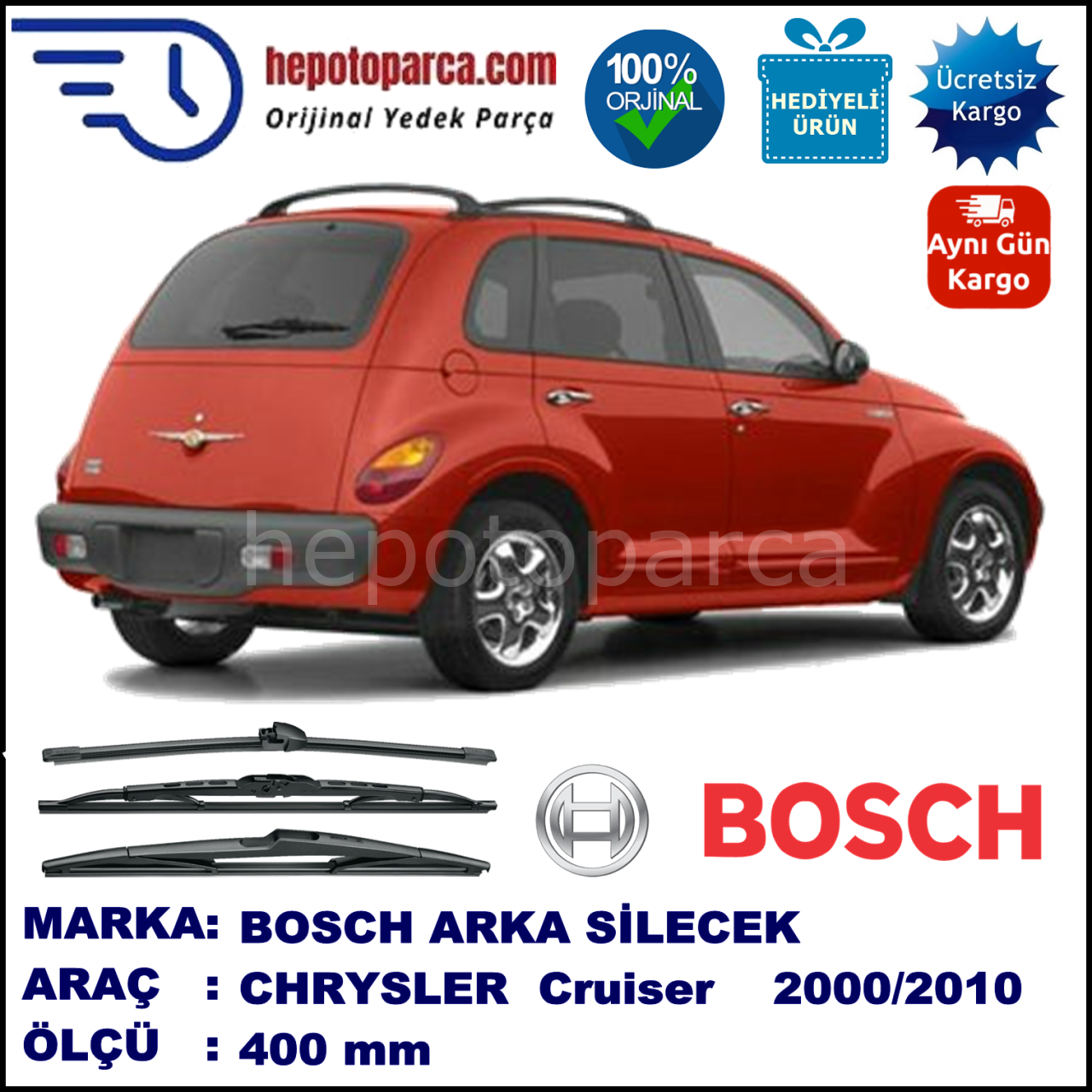 CHRYSLER PT Cruiser [PT] 400 mm 06.2000-12.2010 BOSCH Arka Silecek