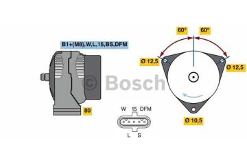 AlternatörMERCEDES-BENZ Travego Edition 1 MB A0001505350; MB 00015