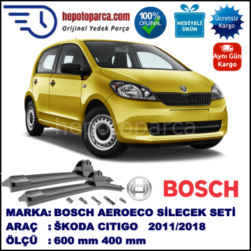SKODA Citigo  10.2011-..., 600 / 400 mm. BOSCH AEROECO Aparatlı Muz Silecek