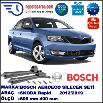 SKODA Rapid [NH3] 07.2012-..., 600 / 400 mm. BOSCH AEROECO Aparatlı Muz Silecek