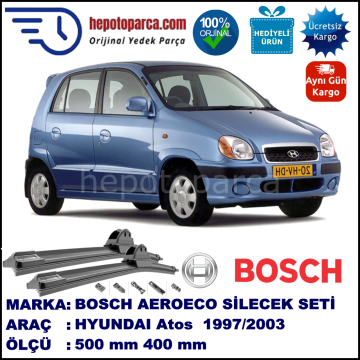 HYUNDAI Atos [MX] 09.1997-12.2003, 500 / 400 mm. BOSCH AEROECO Aparatlı Muz Silecek