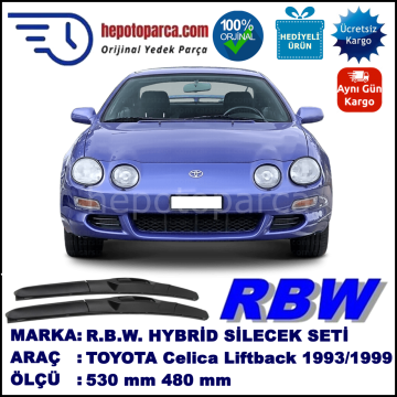 TOYOTA Celica Liftback [T20] 11.93-08.99 530 / 480 mm. RBW Hybrid Silecek Seti. U Kanca Uyumlu Hibrit