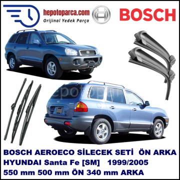 HYUNDAI Santa Fe [SM] 09,1999-12,2005 Bosch Aeroeco Ön ve Arka Silecek Takımı