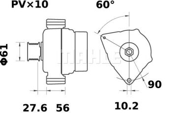 MG 30 Z1660 14V 150A LETRİKA MAHLE ISKRA MG30 72735029 11204174500  DELCOREMY DRA0816 3838922064261   84141455  87573243 84141455