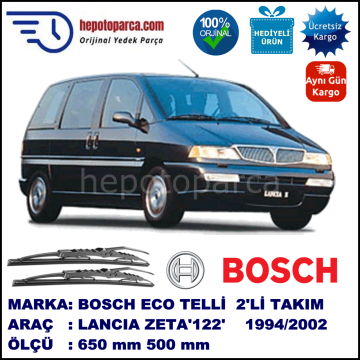 LANCIA ZETA [122] 09.94-06.02 650 / 500 mm. BOSCH ECO Telli Silecek 2'li Takım