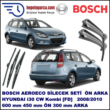 HYUNDAI i30 CW Kombi [FD] 02,2008-03,2010 Bosch Aeroeco Ön ve Arka Silecek Takımı
