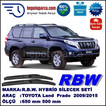 TOYOTA Land Cruiser Prado [J15] 09.09-... 650 / 500 mm. RBW Hybrid Silecek Seti. U Kanca Uyumlu Hibrit