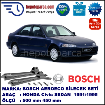 HONDA Civic Sedan [EG/EH] 10.1991-09.1995, 500 / 450 mm. BOSCH AEROECO Aparatlı Muz Silecek